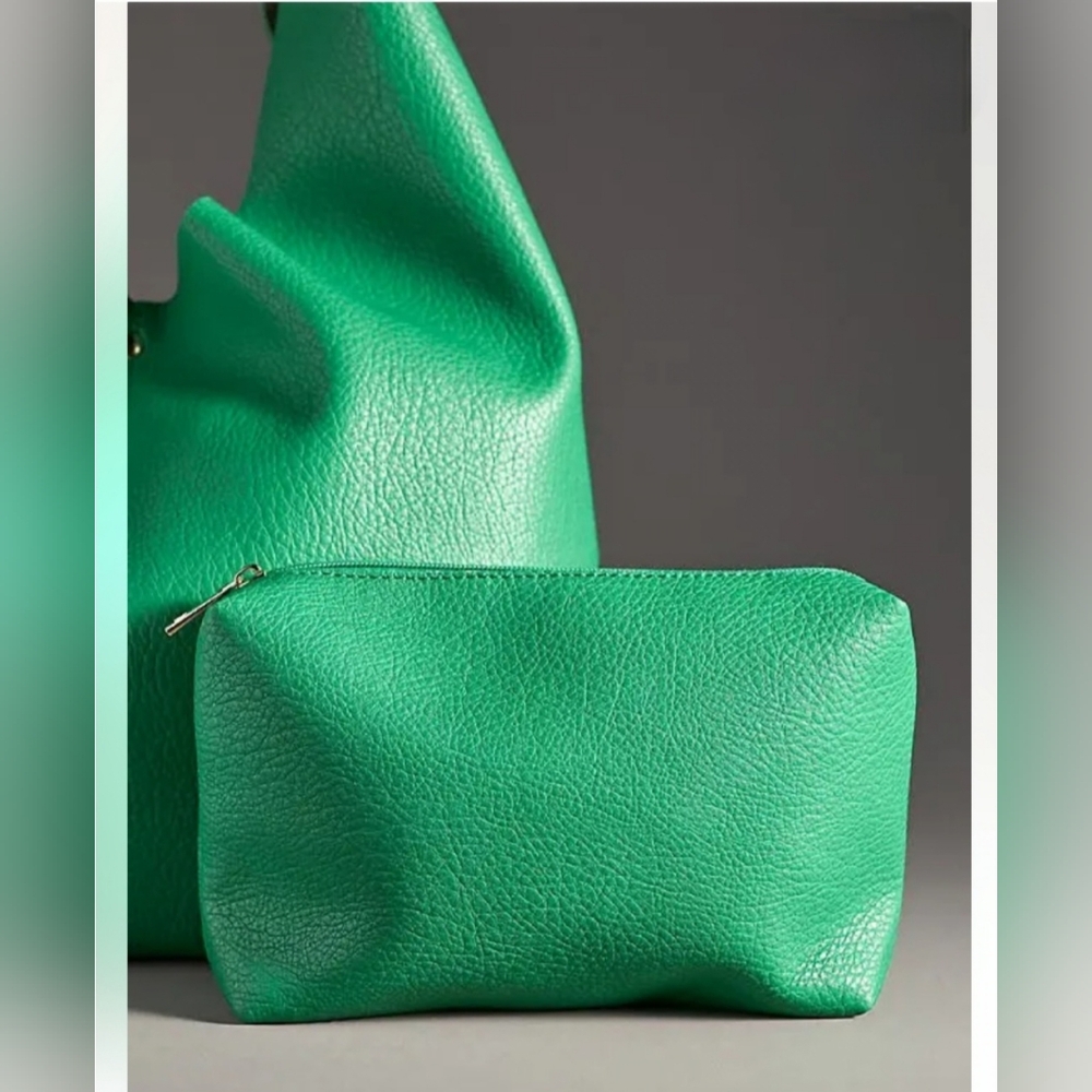 Anthropologie The Love Knot Slouchy Bag in Kelly Green - LE - NWOT - Picture 3 of 5